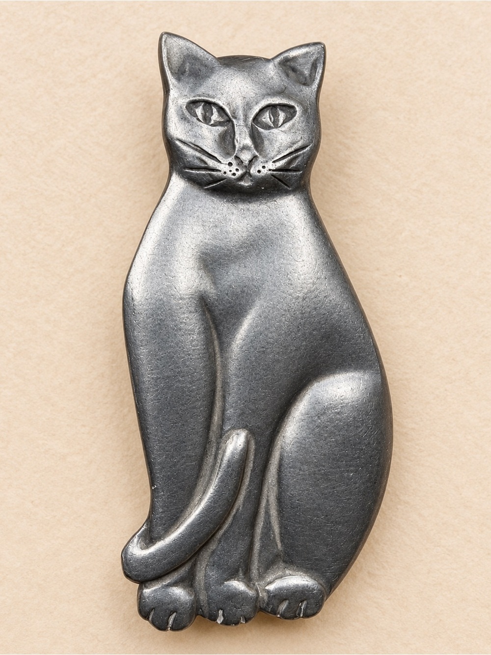 Vintage 1985 Seagull Pewter Canada Black Cat Brooch